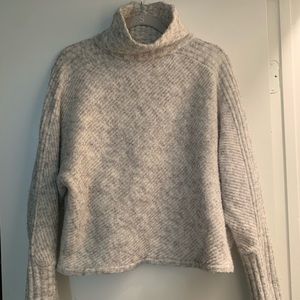 Gray mock neck sweater